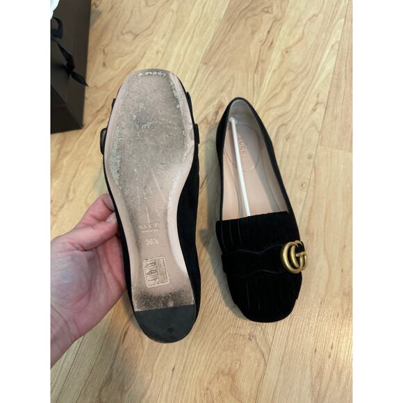 GUCCI GG Marmont Ballet Flats Suede - Picture 4 of 9